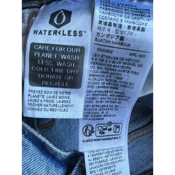 Levi's Jeans Womens Sz 30 Ribcage Straight Blue Cotton Denim High Rise - Picture 7 of 9